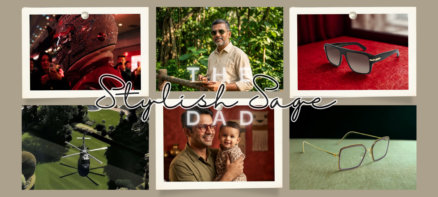 The Stylish Sage Dad Eyewear Collection frames and sunglasses exclusively at S.R.Gopal Rao Opticians & Optometrists