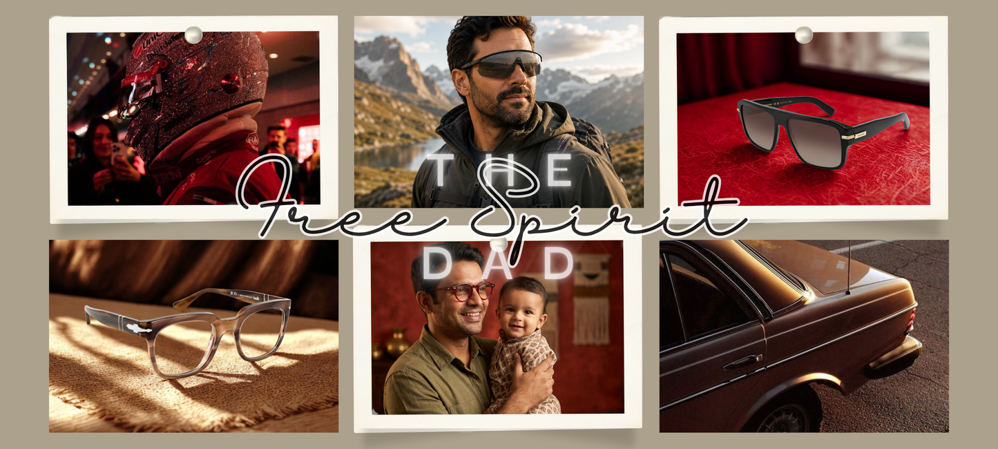 The Free Spirit Dad Eyewear Collection frames and sunglasses exclusively at S.R.Gopal Rao Opticians & Optometrists