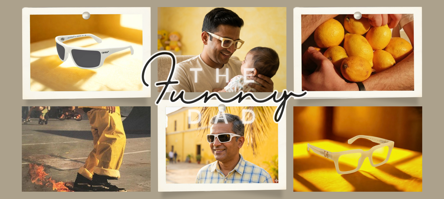 The Funny Dad Eyewear Collection by S.R.Gopal Rao Opticians & Optometrists :Yellow aesthetic