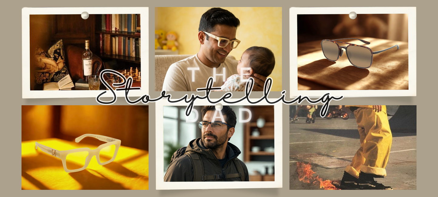 The Storytelling Dad Eyewear Collection frames and sunglasses exclusively at S.R.Gopal Rao Opticians & Optometrists