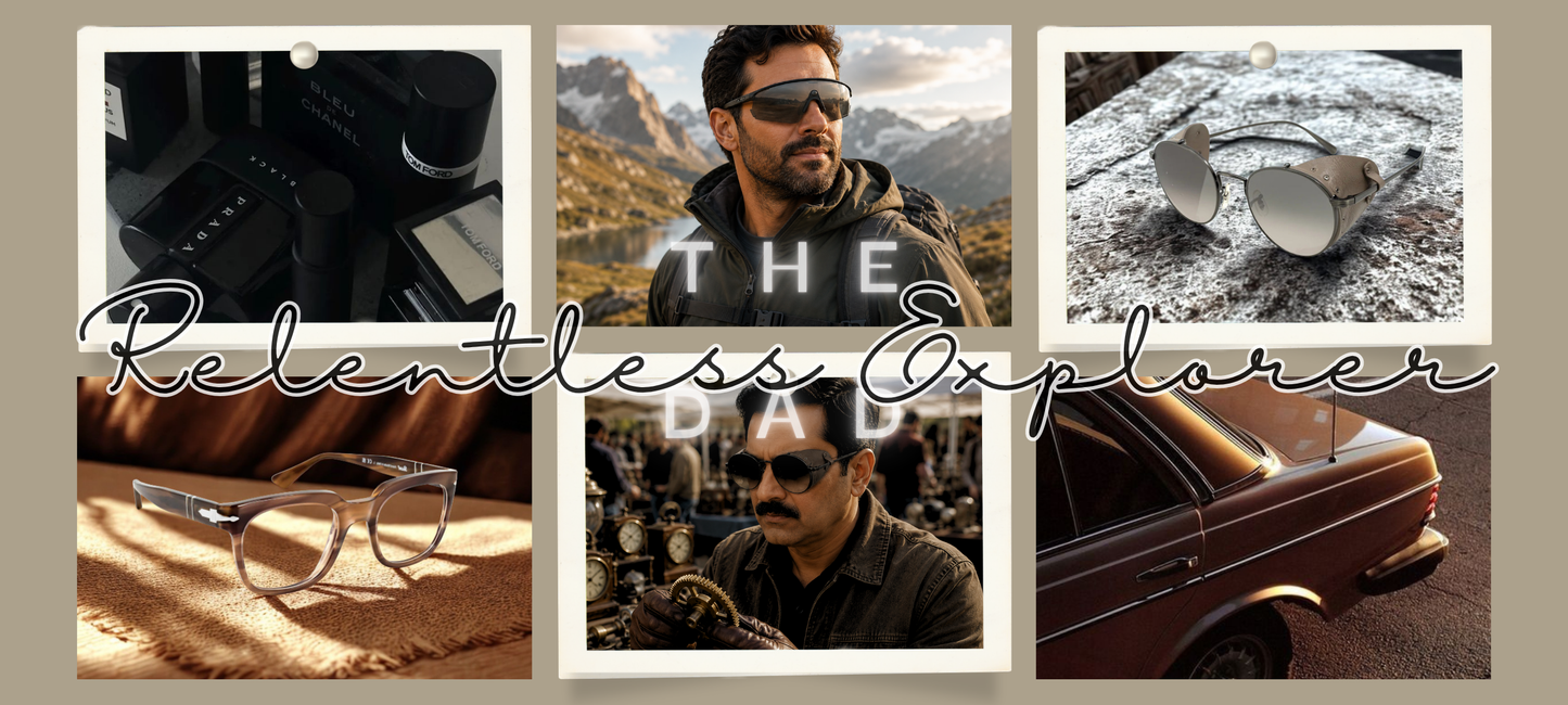 The Relentless Explorer Dad Eyewear Collection frames and sunglasses exclusively at S.R.Gopal Rao Opticians & Optometrists